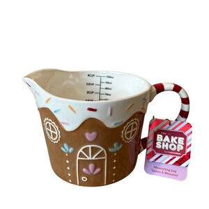 The Bake Shop Christmas Gingerbread House Measuring Jug 4 Cup Holiday New
